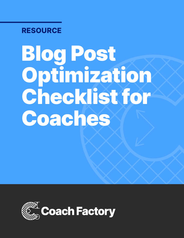 Coach Factory VIP Resource: Blog Post and SEO Optimization Checklist