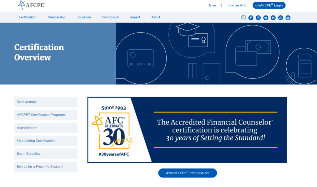Accredited Financial Counselor (AFC)
