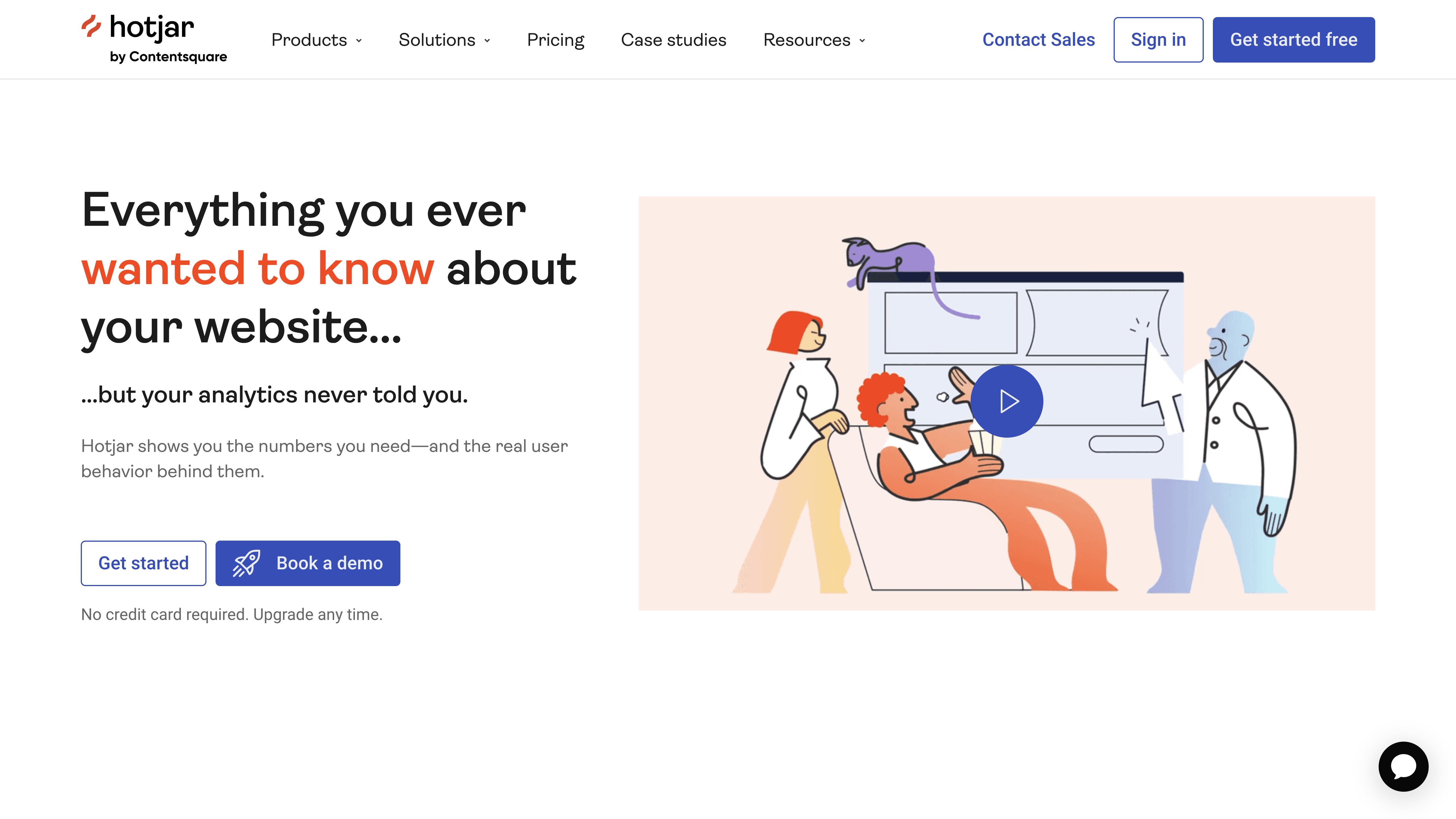 Screenshot of the Hotjar homepage